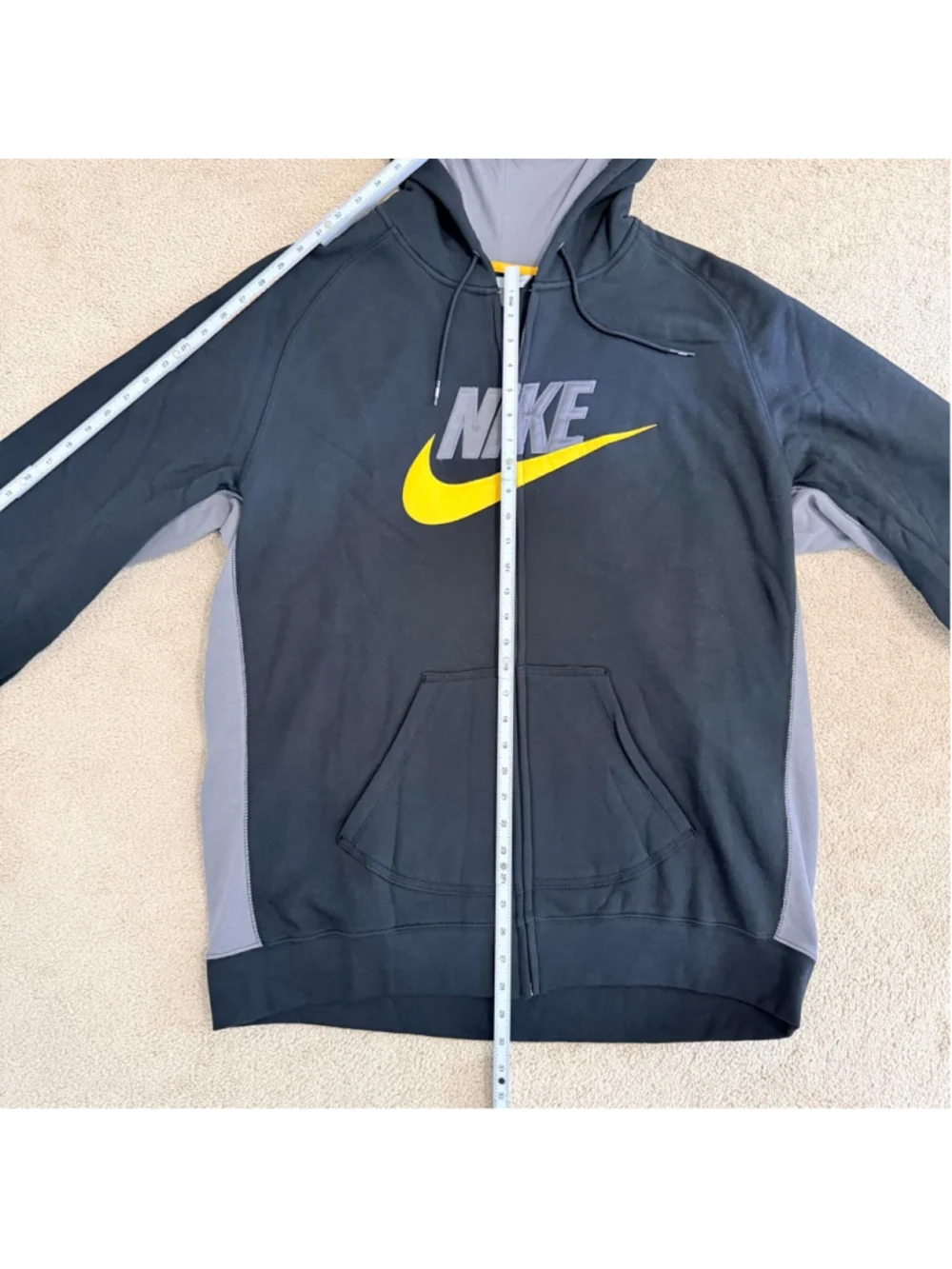 Nike New Black Gray Full-Zip Hoodie Men's Size XXL